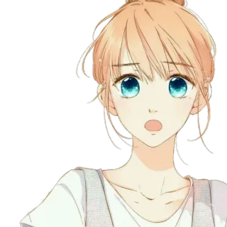 😮 Anime, Menina, Fofa, Desenho animado, Retrato, Expressão whatsapp sticker