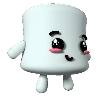 ❤️ Marshmallow, Kawaii, Fofo, Personagem, Comida whatsapp sticker