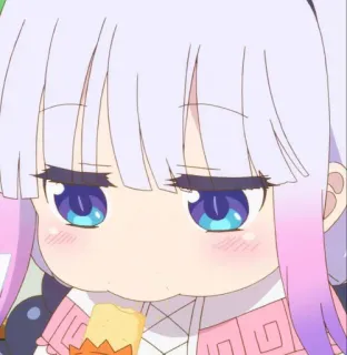 ☁️ Kanna Kamui Miss Kobayashi's Dragon Maid anime, Kanna, Dragon Maid, carino, kawaii telegram sticker