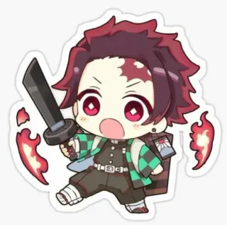 🥺 Tanjiro Kamado Demon Slayer anime, demon slayer, tanjiro kamado, chibi, manga, sword, character telegram sticker