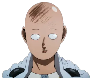 😀 Saitama One-Punch Man Сайтама, Ванпанчмен, аниме, герой, лысый, смешной whatsapp sticker