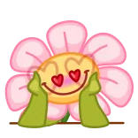 😍 цветок, любовь, глаза-сердечки, растение, мультфильм whatsapp sticker
