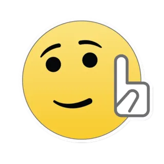 ☝ Emoji, Sonrisa, Señalando, Índice telegram sticker