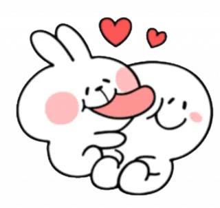 😛 うさぎ, 可愛い, カワイイ, ハート, 愛, 漫画, キャラクター, バニー telegram sticker