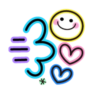 ❤️ 3 number, heart, smiley face, cute, sticker whatsapp sticker