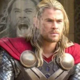 😶 Thor supereroe, Marvel, Avengers, dio del tuono, Chris Hemsworth, fumetto, personaggio telegram sticker