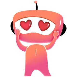 😍 机器人, 爱, 爱心, 表情符号, 可爱, 卡通 telegram sticker