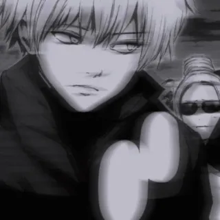 🖤 anime, gun, cool, monochrome, serious whatsapp sticker