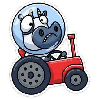 🚗 ユニコーン, トラクター, 漫画, 動物, 宇宙, 面白い, おバカ, 可愛い telegram sticker