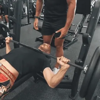 🦾 Wyciskanie sztangi, Podnoszenie ciężarów, Ćwiczenie, Fitness, Siłownia, Trening telegram sticker