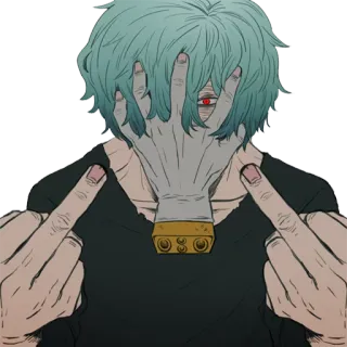 🖕 Tomura Shigaraki My Hero Academia Аниме, Злодей, Средний палец, Оскорбительный, Шигараки, Моя геройская академия, Boku no Hero Academia whatsapp sticker