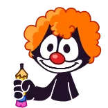 🤡 palhaço, gato, desenho animado, adesivo, engraçado, personagem, desenho whatsapp sticker