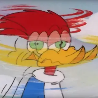 ✨ Woody Woodpecker cartone animato, uccello, picchio, velocità, movimento telegram sticker