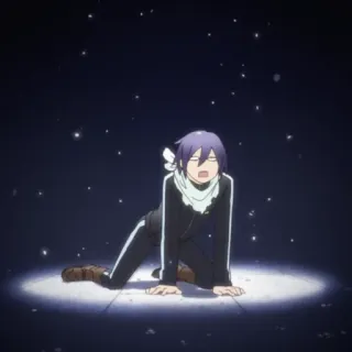 😨 Yato Noragami аниме, персонаж, Ято, Норагами, уставший, смешной whatsapp sticker