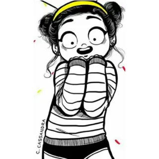 ☹ Cartoon, Figur, Mädchen, Illustration, Zeichnung telegram sticker