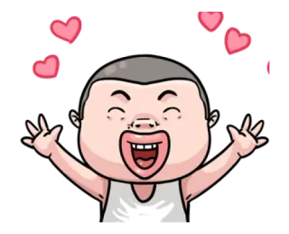 🤗 Dibujo animado, Feliz, Corazones, Alegre, Amor, Celebración whatsapp sticker