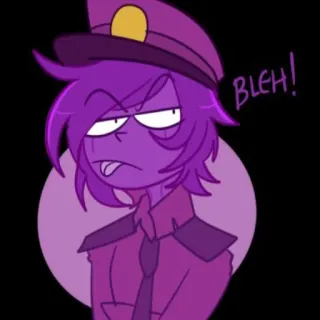 🤪 BLEH! cartoon, paars, personage, grappig, bah, hoed telegram sticker