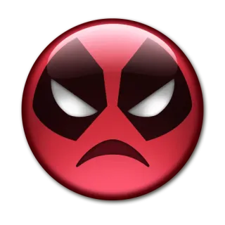 😠 Deadpool marvel, superhero, comic, antihero, emoji, red, angry telegram sticker