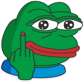 🖕 Pepe the Frog Pepe, Rana, Meme, Cultura de Internet, Dedo Medio, Gesto Ofensivo telegram sticker