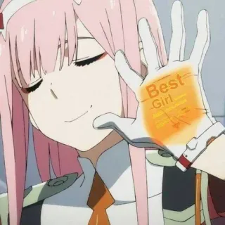 🌷 Zero Two Darling in the Franxx Best Girl anime, darling in the franxx, zero two, melhor waifu, waifu, fanart telegram sticker