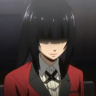 🥀 Yumeko Jabami Kakegurui Anime, Garota, Jogos de azar, Jaqueta vermelha, Uniforme escolar telegram sticker