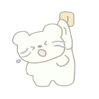 🍦 Desenho animado, Urso, Fofo, Triste, Chorando, Kawaii telegram sticker