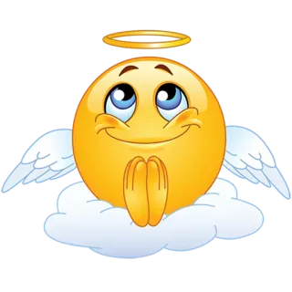 😇 angel, emoji, cloud, halo, cute telegram sticker