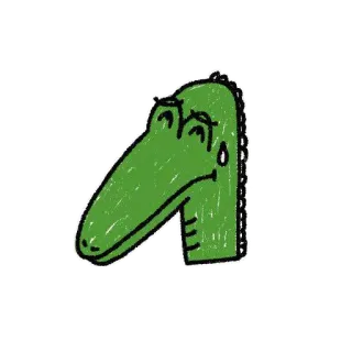 😥 Krokodil, traurig, Reptil, Cartoon, grün, Tier telegram sticker