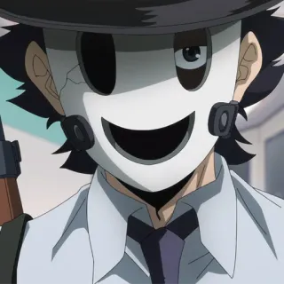 🚬 Sniper Mask High-Rise Invasion Anime, Masker, Scherpschutter, Wapen, High-Rise Invasion telegram sticker