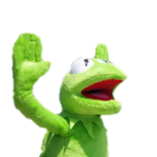 🙌 Kermit the Frog kermit, grenouille, muppets, marionnette, vert, personnage telegram sticker