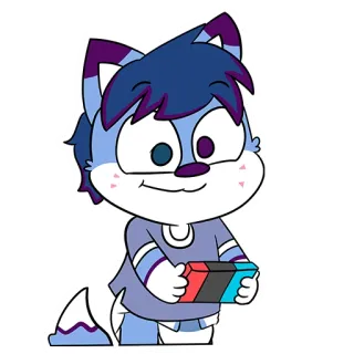 🎮 cartoon, character, animal, gaming, nintendo switch, cute, blue telegram sticker