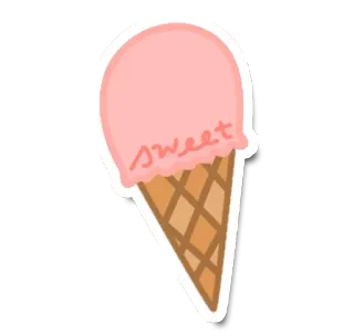 🍦 sweet glace, dessert, sucré, nourriture, goûter, cornet whatsapp sticker