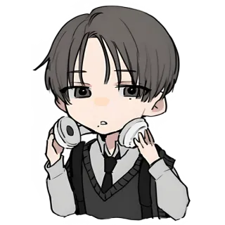 😌 Anime, Fones de ouvido, Adesivo, Desenho animado, Estudante, Kpop telegram sticker