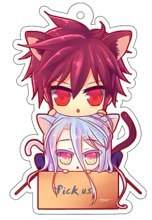 😊 Pick us Anime, Kot, Chibi, Słodkie, Postacie, Ilustracja, Naklejka telegram sticker