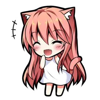 😂 Chibi, Anime, Nekomimi, Kawaii, Manga, Carino, Capelli rosa telegram sticker