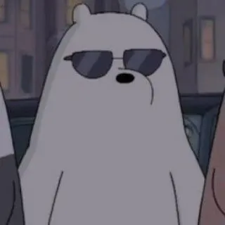 😎 Ice Bear We Bare Bears cartoon, bear, sunglasses, cool, we bare bears, ice bear telegram sticker
