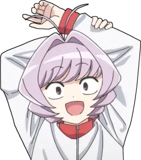 🤸‍♀ Najimi Osana Komi Can't Communicate Аниме, Персонаж, Смешной, Милый, Фиолетовые волосы, Улыбается telegram sticker