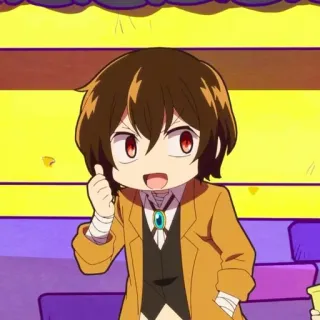 ☕️ Dazai Osamu Bungou Stray Dogs Аниме, Чиби, Персонаж, Bungou Stray Dogs, Дазай Осаму telegram sticker