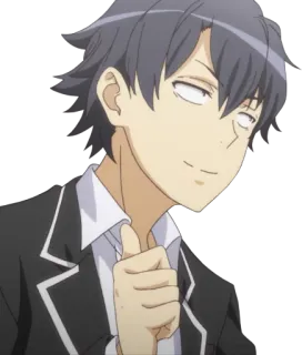 👍 Hachiman Hikigaya My Teen Romantic Comedy SNAFU Anime, Personagem, Hachiman Hikigaya, Oregairu telegram sticker