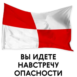 😎 ВЫ ИДЕТЕ НАВСТРЕЧУ ОПАСНОСТИ flag, warning, danger, signal flag, international maritime signal flags telegram sticker