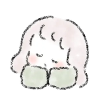 🧃 插画, 伤心, 女孩, 卡通, 可爱 whatsapp sticker