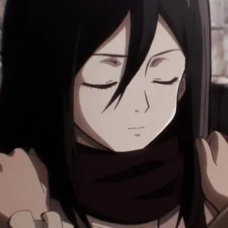 🧣 Mikasa Ackerman Attack on Titan Anime, L'Attaque des Titans, Mikasa, Mikasa Ackerman whatsapp sticker