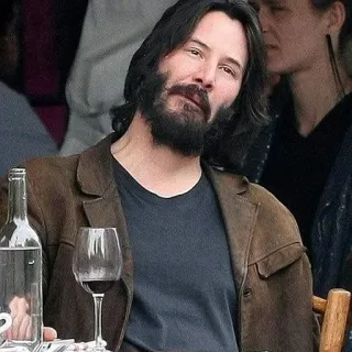 😑 Keanu Reeves Keanu Reeves, Schauspieler, Promi, Wein, Porträt telegram sticker