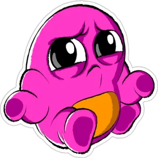 🥴 귀여운, 분홍색, 만화, 캐릭터, 슬픈, 카와이 telegram sticker