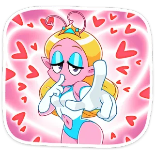 🥰 Alien, Dibujos animados, Rosa, Princesa, Personaje telegram sticker