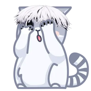 😦 kucing, imut, lucu, meme, sembunyi, kawaii, stiker telegram sticker