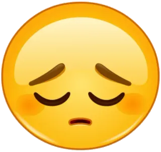 😔 Emoji, Triste, Visage, Jaune, Expression whatsapp sticker