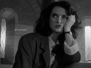 🗞 Winona Ryder actress, portrait, monochrome, celebrity, black and white telegram sticker