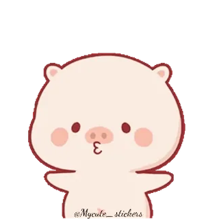 😘 @Mycute_stickers cerdito, mono, pegatina, dibujo animado, animal, kawaii telegram sticker
