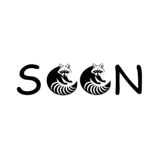 🦝 SOON raton laveur, attente, bientôt, animal, noir et blanc whatsapp sticker